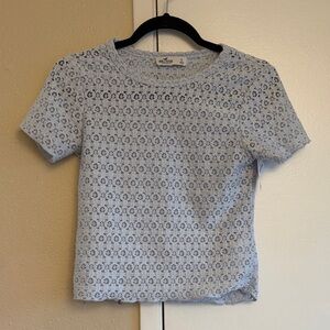 Hollister Mesh Pattern Blue Top